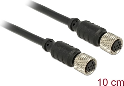 Attēls no Delock M8 sensor / actuator extension cable 6 Pin Female to 6 Pin Female waterproof 10 cm