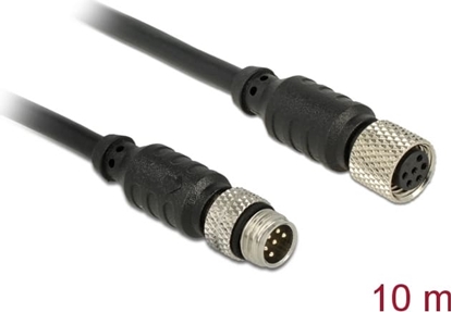 Attēls no Delock M8 sensor / actuator extension cable M8 6 Pin male to M8 6 Pin female waterproof 10 m