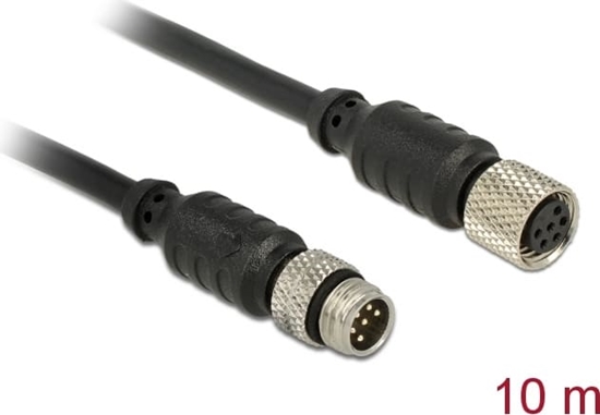 Picture of Delock M8 sensor / actuator extension cable M8 6 Pin male to M8 6 Pin female waterproof 10 m