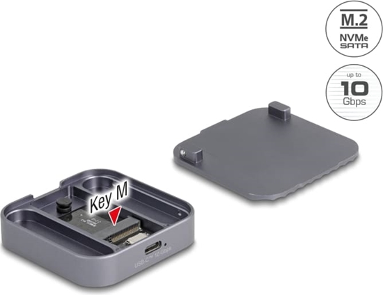 Picture of Delock Magnetic Enclosure USB Type-C™ 10 Gbps for 1 x M.2 NVMe or SATA SSD
