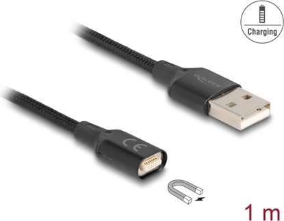 Picture of Delock Magnetic USB Charging Cable black 1 m