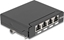 Attēls no Delock Mini Desktop Patch Panel RJ45 jack 4 port Cat.6A shielded black - for mounting on a table, wall or DIN rail