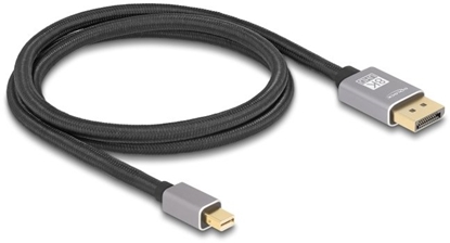 Picture of Delock Mini DisplayPort to DisplayPort cable 8K 60 Hz 1 m grey metal without latch