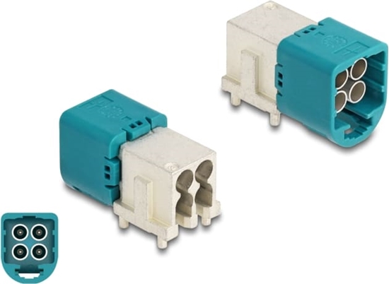 Picture of Delock Mini FAKRA Z plug quad downwards angled A-Type PCB