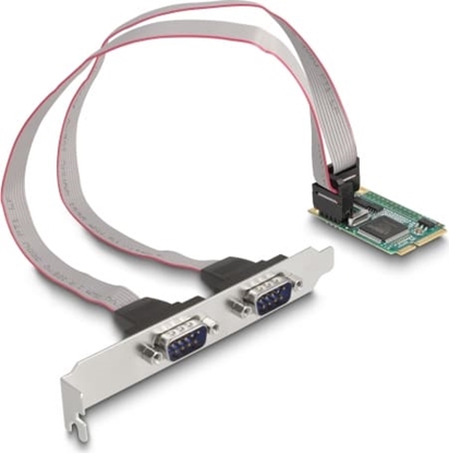 Picture of Delock Mini PCIe Card full size to 2 x Serial RS-232 D-Sub 9 pin