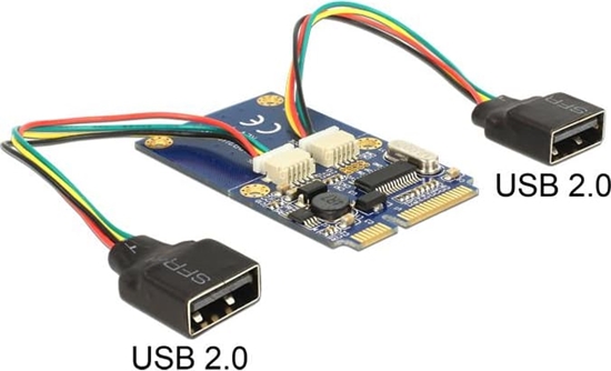 Picture of Delock Mini PCIe I/O full size 2 x USB 2.0 Type-A female