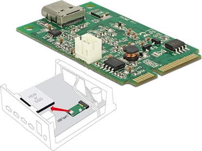 Picture of Delock Mini PCIe I/O PCIe full size 1 x USB Type-C™ 3.1 Gen 2 female