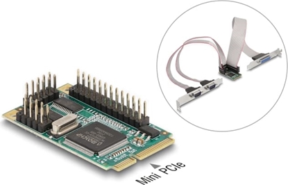 Picture of Delock Mini PCIe I/O PCIe full size 2 x Serial RS-232, 1 x Parallel