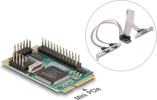 Picture of Delock Mini PCIe I/O PCIe full size 2 x Serial RS-232, 1 x Parallel