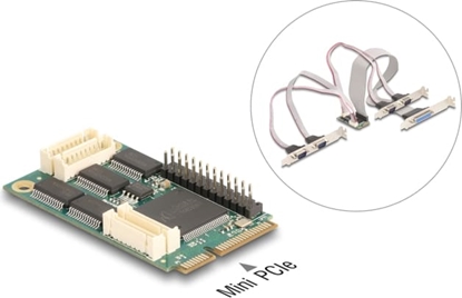 Picture of Delock Mini PCIe I/O PCIe full size 4 x Serial RS-232, 1 x Parallel