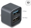 Picture of Delock Mini USB Hub with USB Type-C™ male to 1 x USB 10 Gbps USB Type-A + 1 x USB 2.0 Type-A