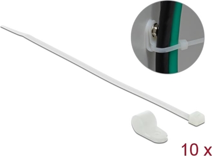 Picture of Delock Mounting Clamp 12.7 mm with Cable Tie L 300 x W 4.8 mm white