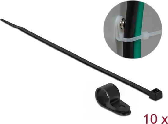 Picture of Delock Mounting Clamp 15.8 mm with Cable Tie L 350 x W 4.8 mm black