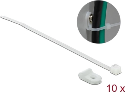 Picture of Delock Mounting Clamp 3.2 mm with Cable Tie L 100 x W 2.5 mm white