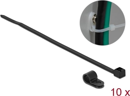 Picture of Delock Mounting Clamp 6.4 mm with Cable Tie L 200 x W 3.6 mm black