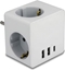 Picture of Delock Multi Socket Cube 3-way with childproof lock and USB charger white