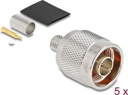 Picture of Delock N plug for crimping LMR 300 with matching shrink tube