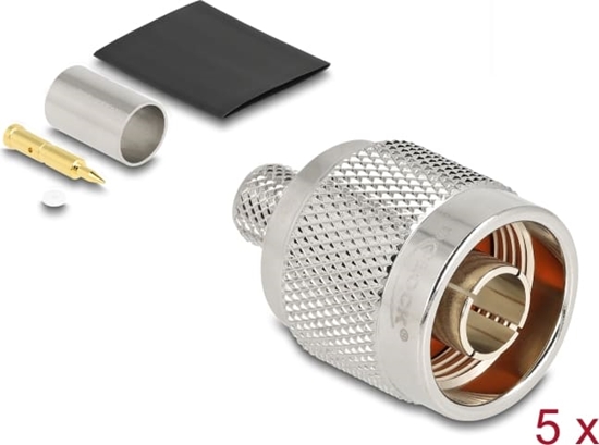 Picture of Delock N plug for crimping LMR 300 with matching shrink tube