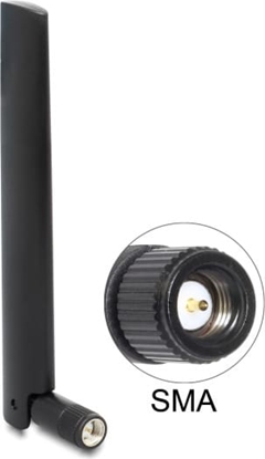 Picture of Delock NB-IoT 900 MHz Antenna SMA plug 3 dBi omnidirectional with tilt joint black