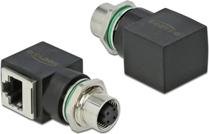 Picture of Delock Network Adapter M12 4 pin D-coded female to RJ45 jack