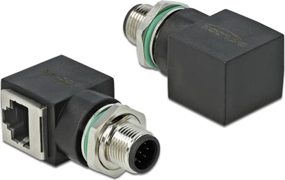 Picture of Delock Network Adapter M12 8 pin A-coded male to RJ45 jack