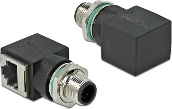 Picture of Delock Network Adapter M12 8 pin A-coded male to RJ45 jack