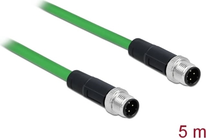 Picture of Delock Network cable M12 4 pin D-coded male to male TPU 5 m