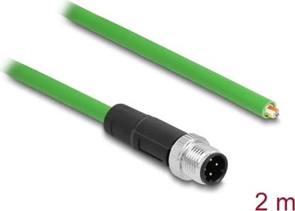 Picture of Delock Network cable M12 4 pin D-coded to open wire ends TPU 2 m