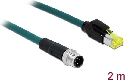Picture of Delock Network cable M12 4 pin D-coded to RJ45 Hirose plug TPU 2 m