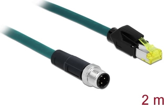 Picture of Delock Network cable M12 4 pin D-coded to RJ45 Hirose plug TPU 2 m