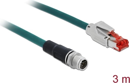 Picture of Delock Network cable M12 8 pin X-coded to RJ45 plug PVC 3 m