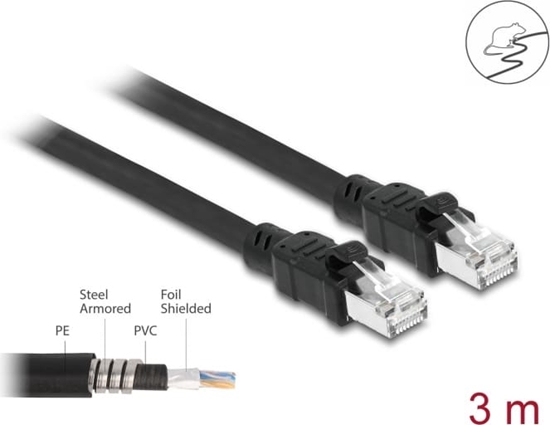 Picture of Delock Network cable RJ45 Cat.6A F/UTP with inner metal sheath 3 m