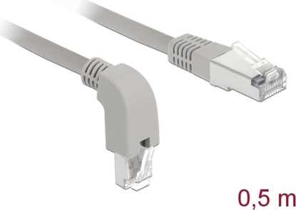 Picture of Delock Network cable RJ45 Cat.6A S/FTP downwards angled / straight 0.5 m