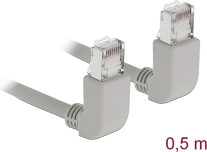 Picture of Delock Network cable RJ45 Cat.6A S/FTP upwards / upwards angled 0.5 m