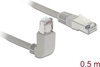 Picture of Delock Network cable RJ45 Cat.6A S/FTP upwards angled / straight 0.5 m