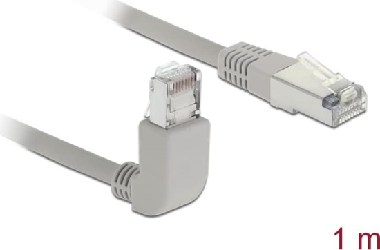 Picture of Delock Network cable RJ45 Cat.6A S/FTP upwards angled / straight 1 m