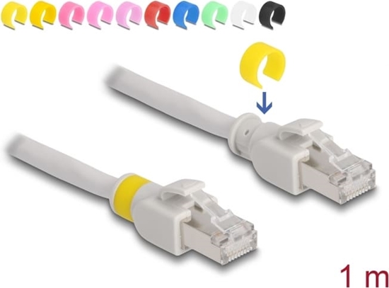 Picture of Delock Network cable RJ45 Cat.6A S/FTP with colored clips 1 m