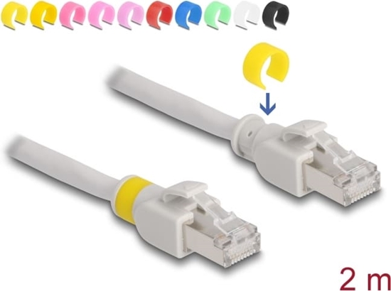 Picture of Delock Network cable RJ45 Cat.6A S/FTP with colored clips 2 m