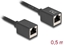 Attēls no Delock Network Extension Cable Coupler RJ45 jack to RJ45 jack Cat.6A S/FTP 0.5 m black