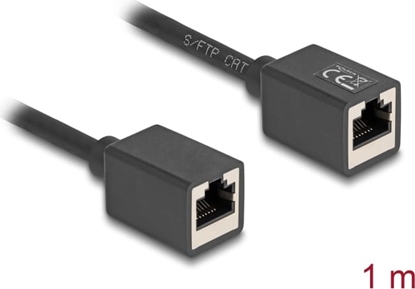 Picture of Delock Network Extension Cable Coupler RJ45 jack to RJ45 jack Cat.6A S/FTP 1 m black
