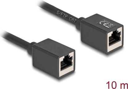 Picture of Delock Network Extension Cable Coupler RJ45 jack to RJ45 jack Cat.6A S/FTP 10 m black