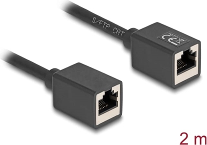 Picture of Delock Network Extension Cable Coupler RJ45 jack to RJ45 jack Cat.6A S/FTP 2 m black