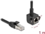 Picture of Delock Network Extension Cable RJ45 plug to RJ45 jack 90° angled Cat.6 F/UTP 1 m black