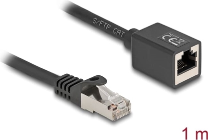 Picture of Delock Network Extension Cable RJ45 plug to RJ45 jack Cat.6A S/FTP 1 m black
