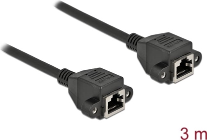 Picture of Delock Network Extension Cable S/FTP RJ45 jack to RJ45 jack Cat.6A 3 m black
