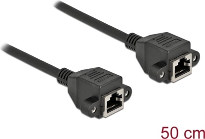 Picture of Delock Network Extension Cable S/FTP RJ45 jack to RJ45 jack Cat.6A 50 cm black