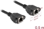 Picture of Delock Network Extension Cable S/FTP RJ45 jack to RJ45 jack Cat.6A flat design 0.5 m black