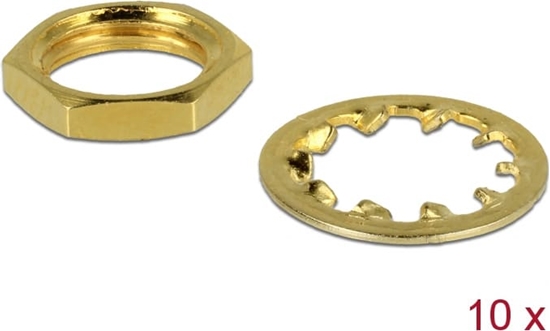 Picture of Delock Nut and Locking Ring for SMA and RP-SMA jack bulkhead 10 pieces