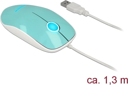 Picture of Delock Optical 3-button LED Mouse USB Type-A turquoise