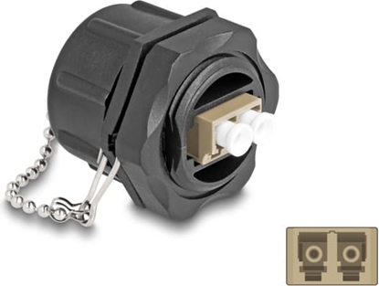 Picture of Delock Optical fiber built-in connector LC Duplex to LC Duplex with protective cap Multi-mode IP68 dust and waterproof